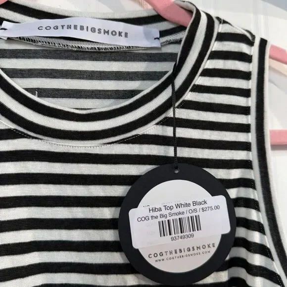 NWT COG the Big Smoke Hiba Top White Black Sz OS